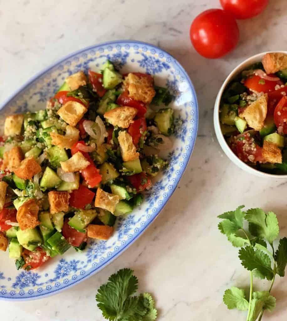 Salade de quinoa et croûtons