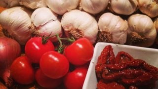 Pâtes aux tomates séchées et prosciutto