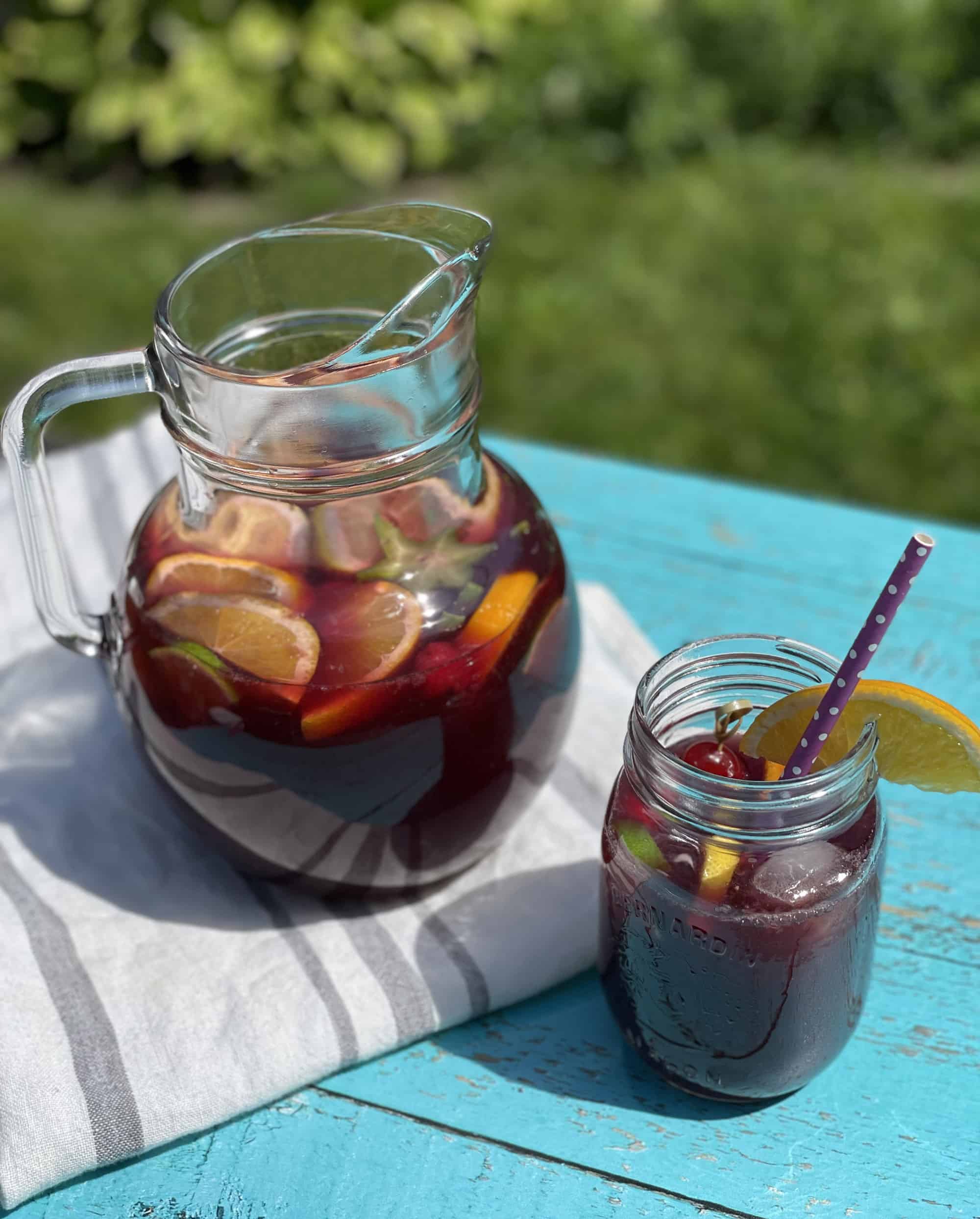 Fruits pour sangria au vin rouge