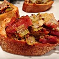 Bouchées de poireaux et bacon gratinées