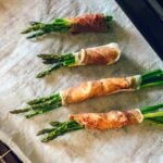 Asparagus roll with prosciutto and cheese