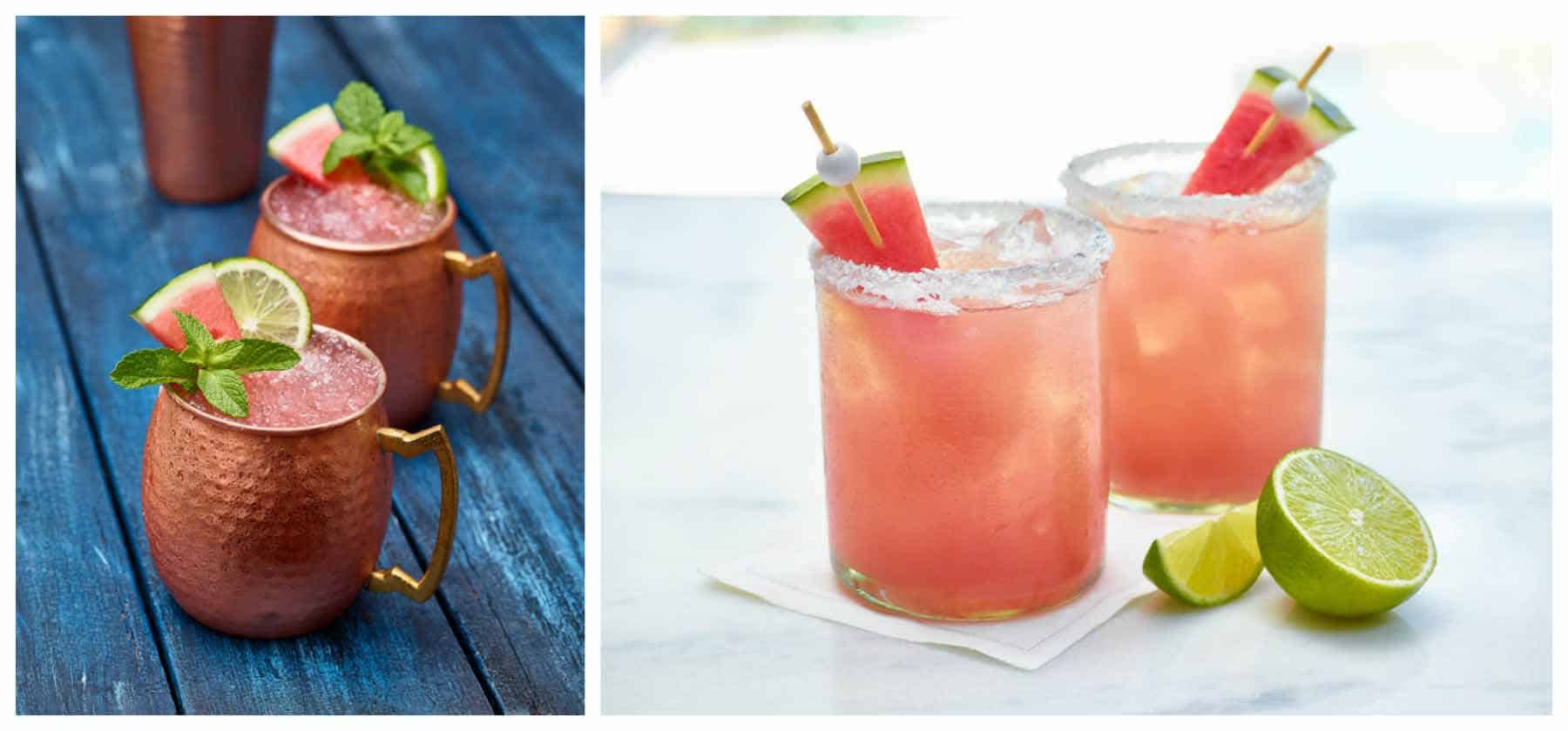 Cocktails avec du melon d’eau : Moscow Mule et Margarita