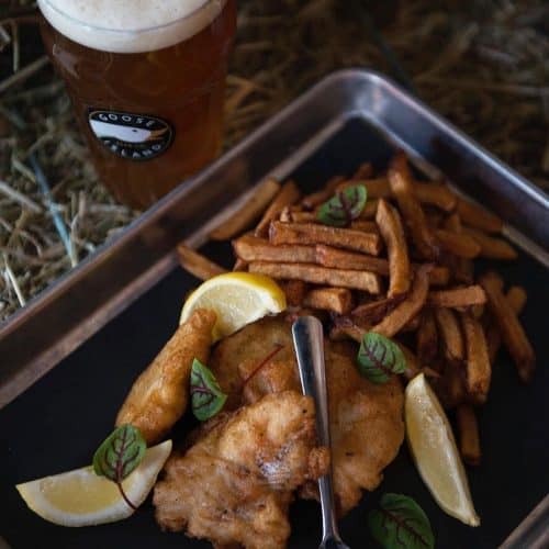 Recette de fish n' chips de Jérome Ferrer à la bière Goose Island