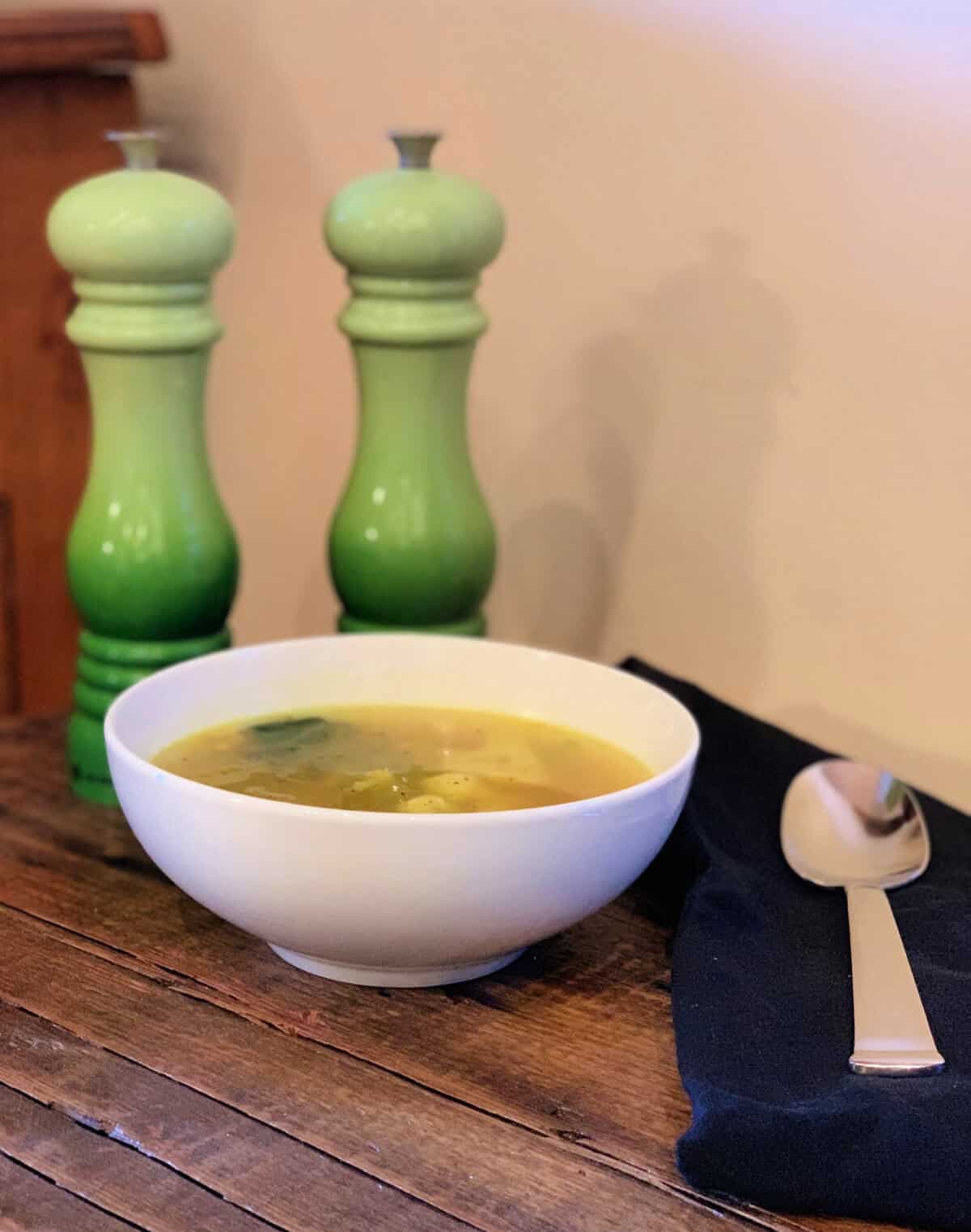Soupe poulet et courge spaghetti