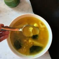 Soupe poulet et courge spaghetti