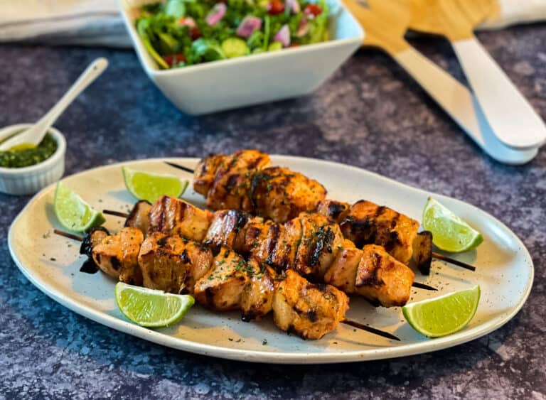 Lime and Tequila Turkey Kabobs with a Cilantro Sauce Urbaine City