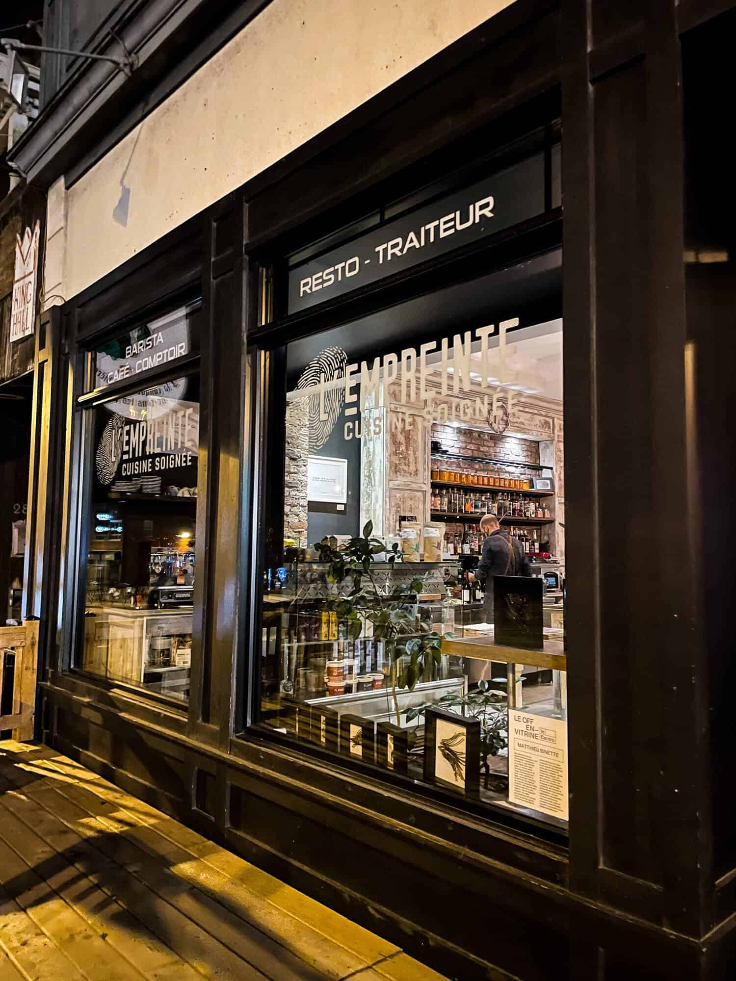 Façade du restaurant l'Empreinte
