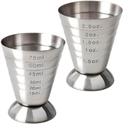 Lot de 2 tasses à mesurer pour cocktails