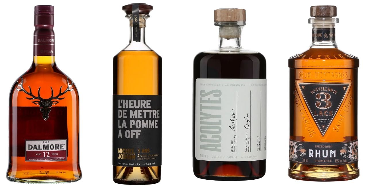 Rhums, whisky et brandy à offrir 