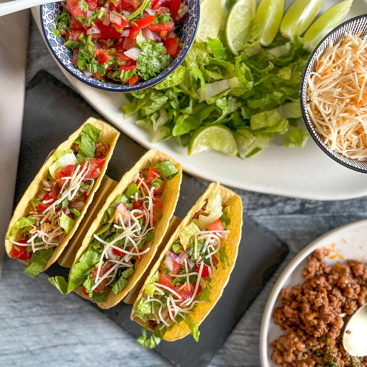 Tacos tex-mex au boeuf haché