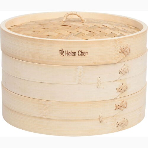 Helen New Cohen's Asian Kitchen 10" Bamboo Steamer Includes Tight Fitting Lid