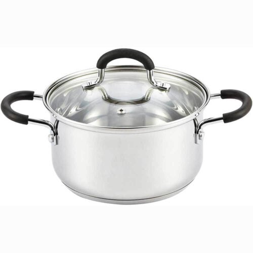 Cook N Home Cocotte en acier inoxydable avec couvercle, taille moyenne