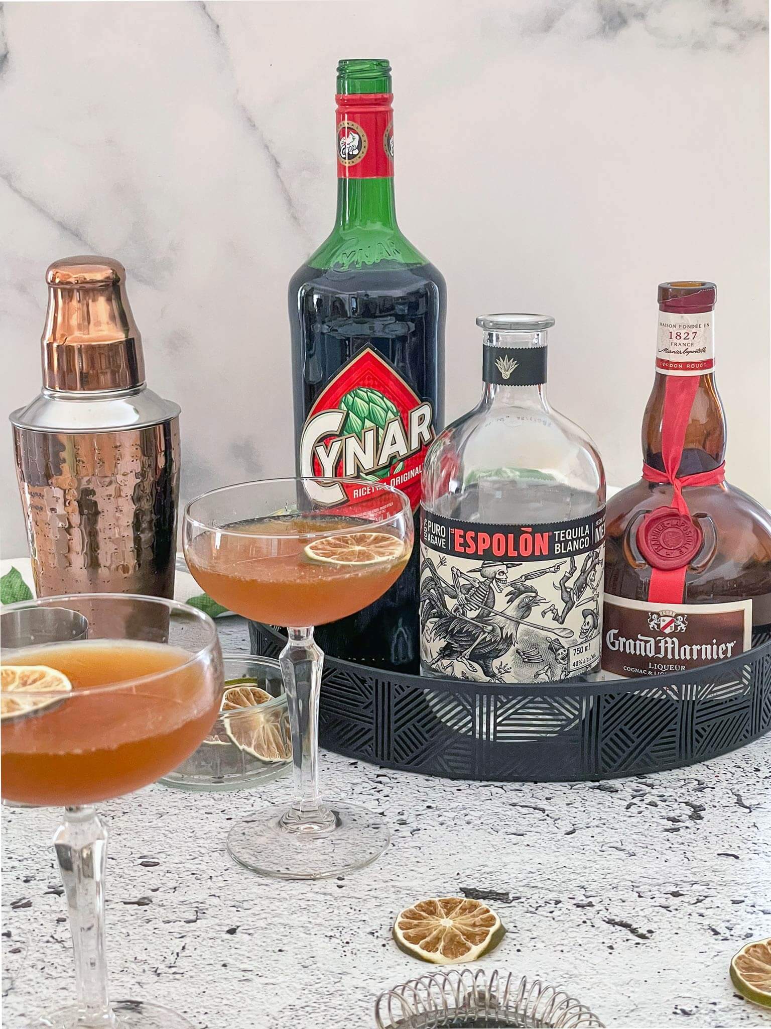 Cocktail with Tequila Grand Marnier and Cynar Urbaine City