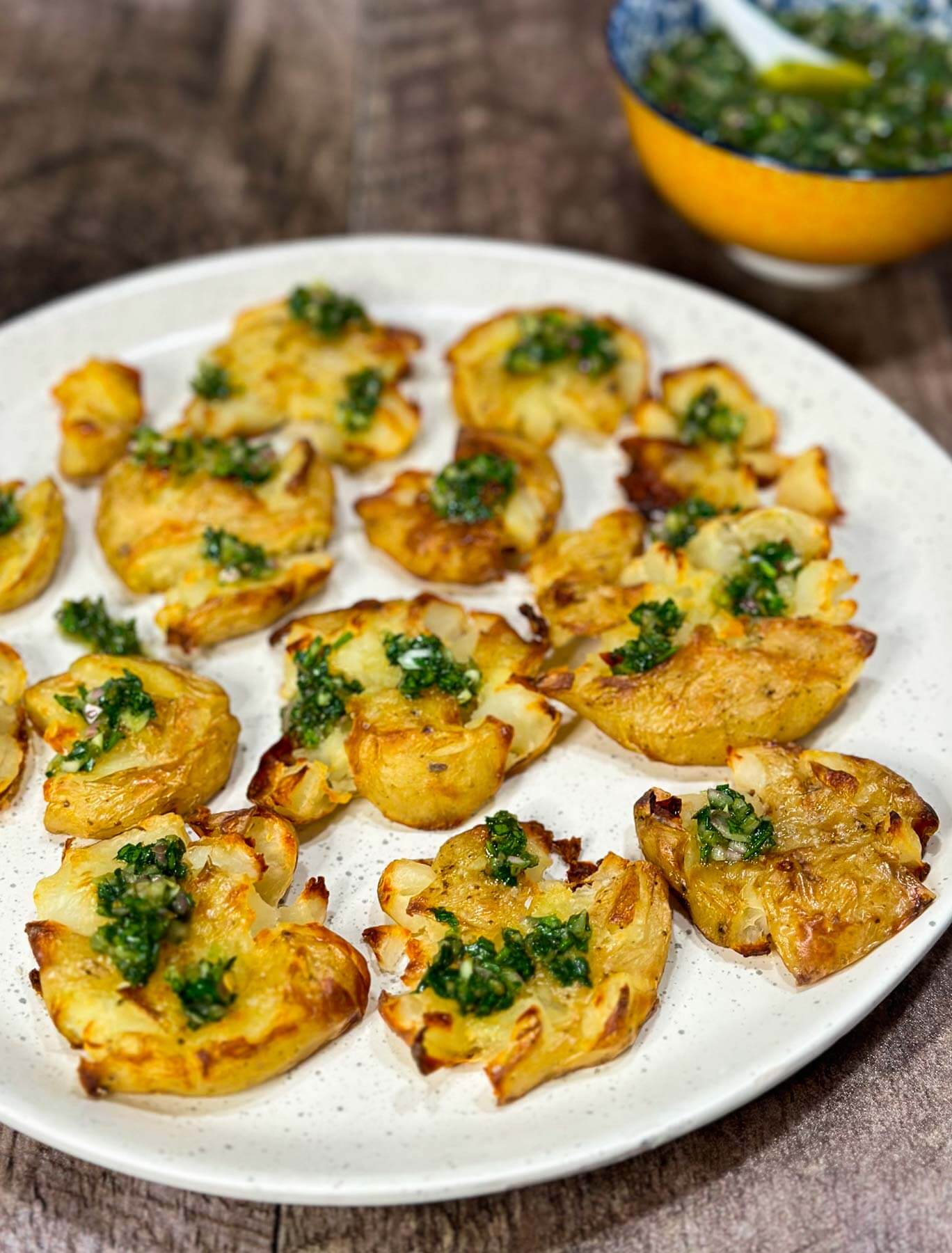 Pommes de terre croustillantes et sauce chumichurri