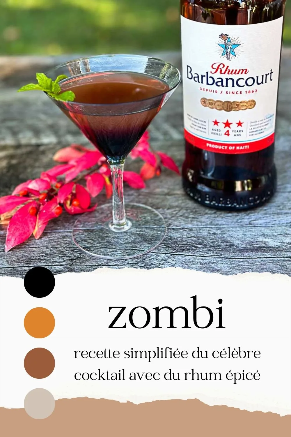 D&eacute;couvrez une version simplifi&eacute;e du cocktail Zombi, mythique m&eacute;lange tiki cr&eacute;&eacute; en 1934. Pr&eacute;par&eacute; avec du rhum Barbancourt, de l&rsquo;ananas et de la grenadine, ce drink festif est parfait pour Halloween ou une soir&eacute;e tropicale.