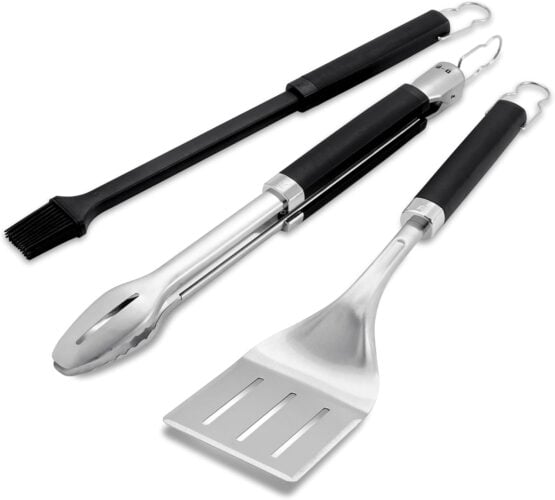 Weber Precision 3-Piece Grill Tool Set, for BBQing, Stainless Steel
