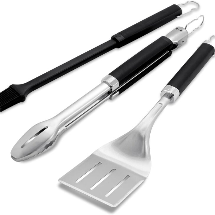Weber Precision 3-Piece Grill Tool Set, for BBQing, Stainless Steel
