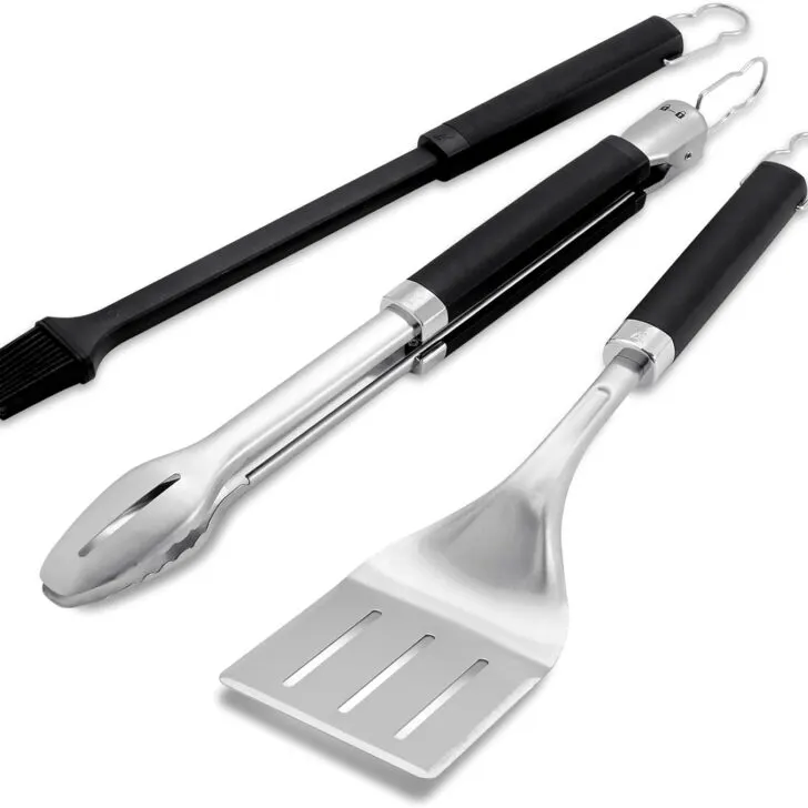 Weber Precision 3-Piece Grill Tool Set, for BBQing, Stainless Steel