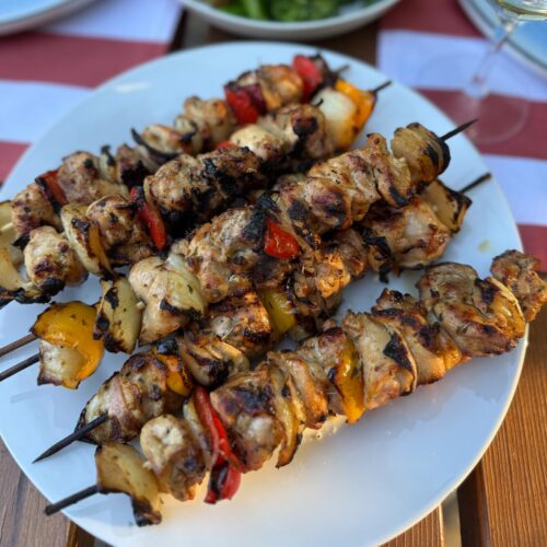 Brochette de poulet à la grecque