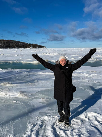 Bas-St-Laurent l'hiver, sur la banquise près du Bic