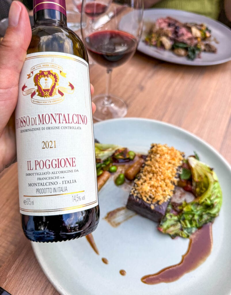 Agneau et acord met-vin au River Café