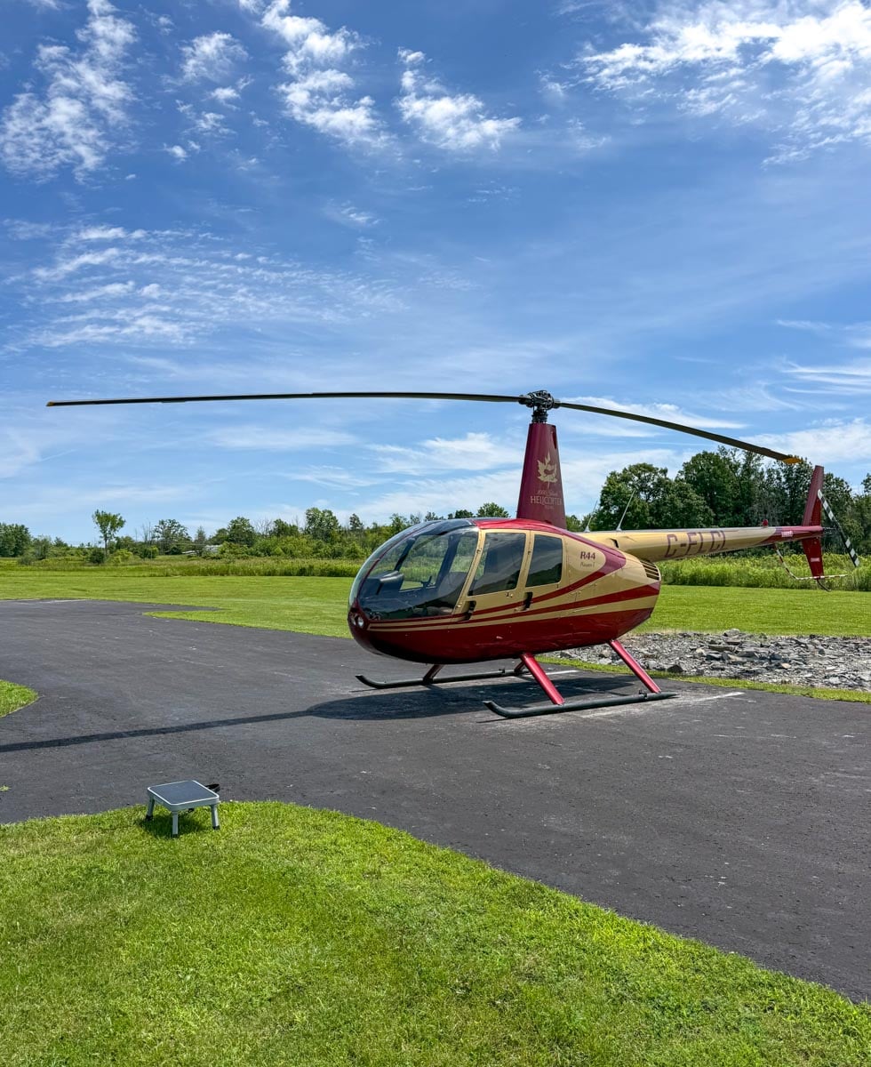 L'hélicoptère utilisée pour les tours aux Thousand Islands