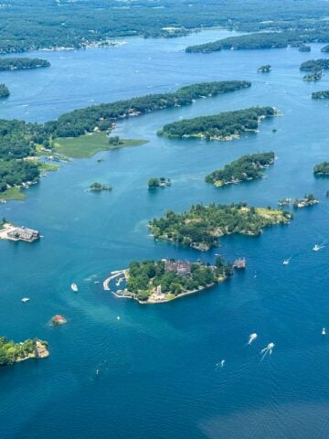 Vue aérienne des Thousand Islands